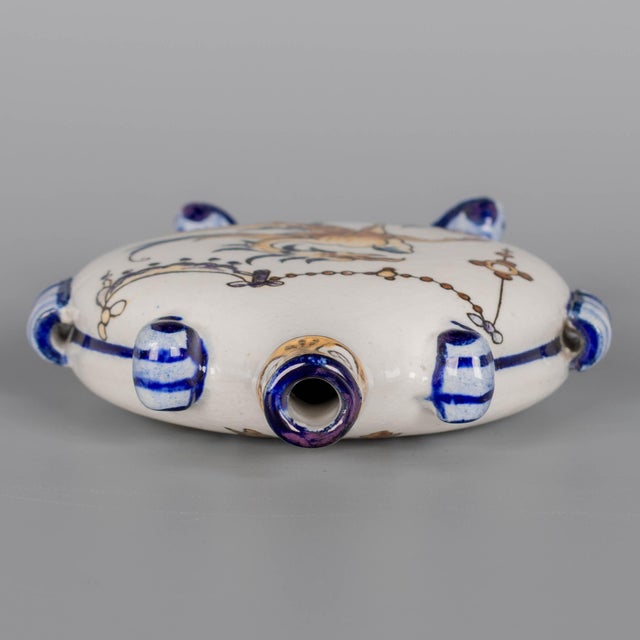 19th Century 19th Century French Gien Faience Miniature Moon Flask For Sale - Image 5 of 10