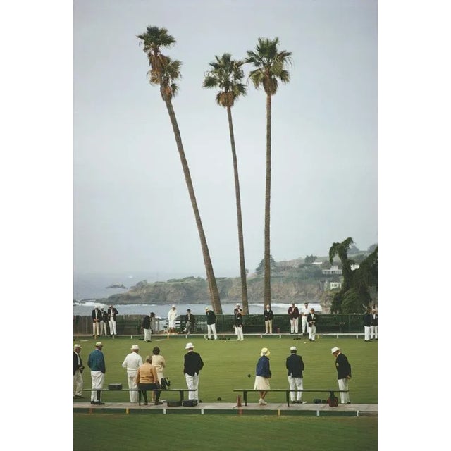 Laguna Bowls 1970 A game of bowls in progress at Laguna Beach Lawn Bowling Club in Heisler Park, southern California,...