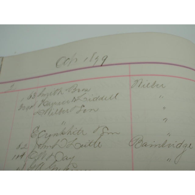 Antique Extra Large Leather Bank Ledger Cooperstown Ny 1879-80 For Sale - Image 11 of 14