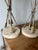 Mid 20th Century French Arrow & Tassel Lamps on Travertine Bases With Original Fabric Shades-a Pair For Sale - Image 12 of 12