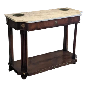 Mid 20th Century Grosfeld House Marble Top Console Table