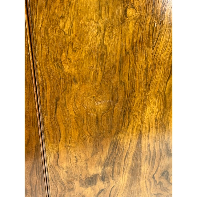 Vintage Art Deco English Burl Walnut Armoire / Wardrobe by Durable Suites LTD For Sale - Image 10 of 16