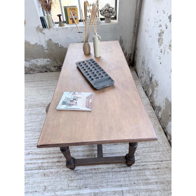 Farmhouse Table with Turned Pine and Birch Legs, 1960s For Sale - Image 13 of 18