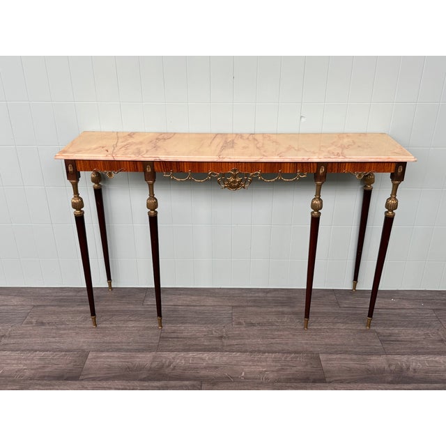 Vintage Italian Console with Marble Top, 1960s For Sale - Image 9 of 11