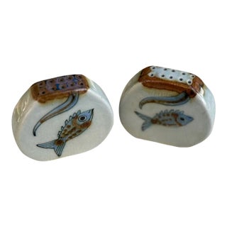 1960s Tonala Folk Art Ceramic Salt & Pepper Shakers For Sale
