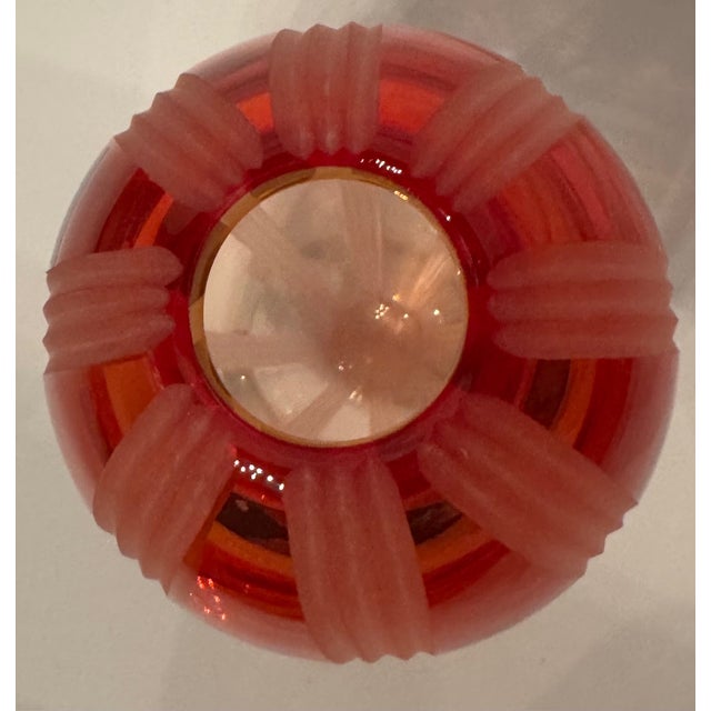 Modern Waterford “Revolution” Amber Art Glass Vase – Modern Sculptural Design For Sale - Image 3 of 9