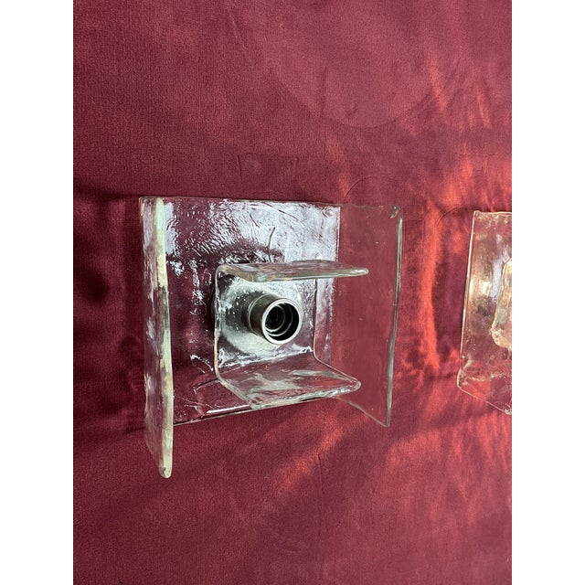 Mid-Century Modern Vintage Glass Wall Lamps from Kalmar, 1960s, Set of 2 For Sale - Image 3 of 18