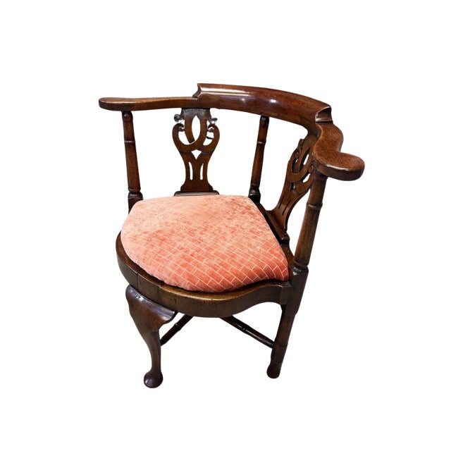 Queen Anne English Queen Anne Revival Walnut Corner Chair, Circa 1880 For Sale - Image 3 of 5