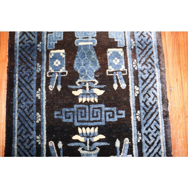 Blue Chinese Batou Rug rug no.j3475 For Sale - Image 4 of 7