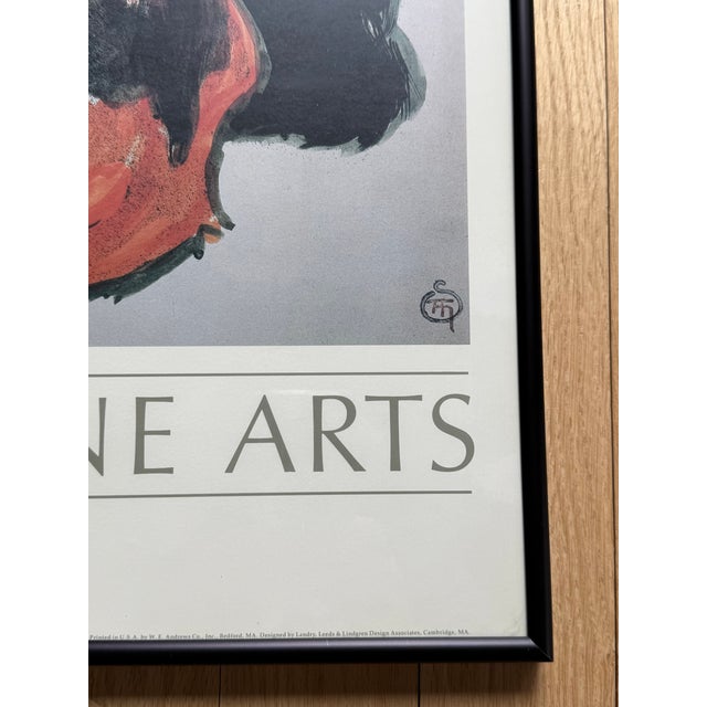 Black 1980s Two Cats Framed Art Poster Museum of Fine Arts For Sale - Image 8 of 11