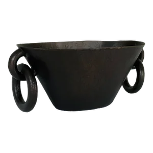 Global Views Oil Rubbed Bronze Finished Iron Ring Handled Bowl