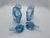 Late 20th Century Pair of Sculptural Light Blue Art Glass Decanters With Faceted Stoppers, Mid-Century Modern For Sale - Image 9 of 15