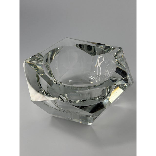Murano Diamond Cut Sommerso Glass Ashtray, 1970s For Sale - Image 4 of 9