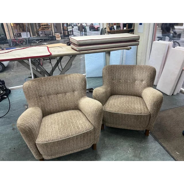 Scandinavian Modern Model FH-1669 Easy Chairs in Sheepskin by Fritz Hansen, 1940s, Set of 2 For Sale - Image 16 of 18