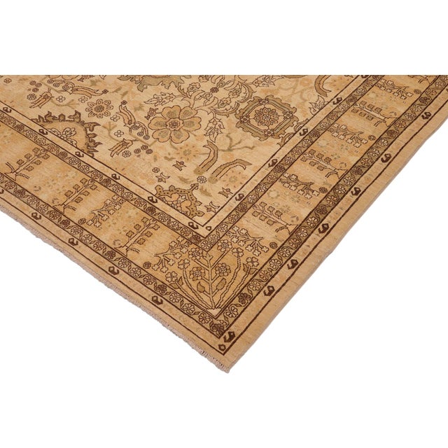 Oriental Ziegler Beige Tan Hand-Knotted Wool Rug - 9'4'' X 12'6'' For Sale In New York - Image 6 of 8