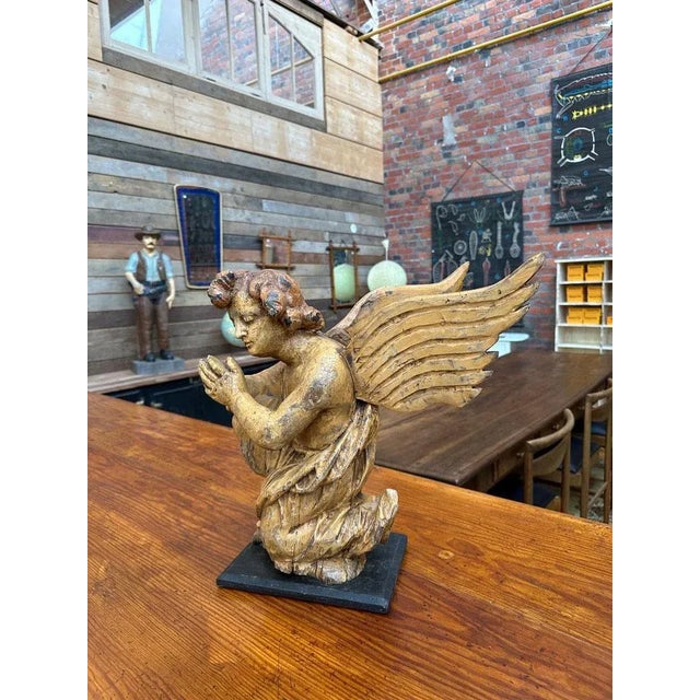 Wood Carved Wooden Angel, 1890s For Sale - Image 7 of 12