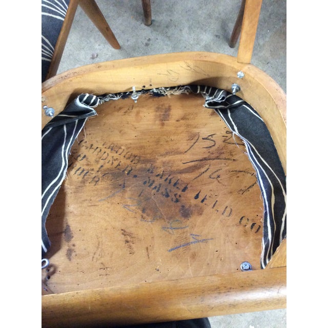 Pair of Mid Century Modern Dining Chairs by Heywood Wakefield With Newer Upholstery For Sale - Image 12 of 12