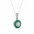 Contemporary Art Deco Style Diamond Emerald Platinum Target Pendant Necklace For Sale - Image 3 of 6