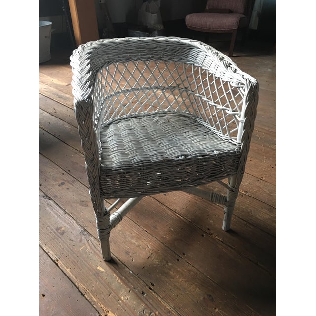 Child S White Wicker Chair Chairish