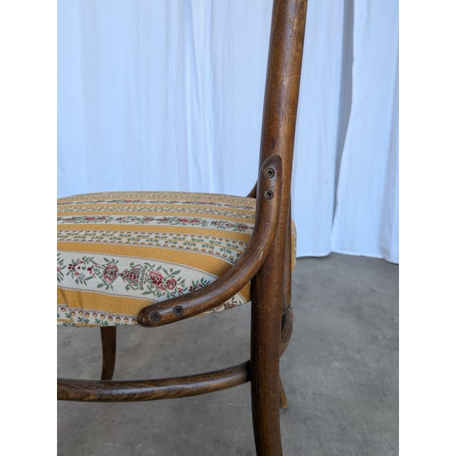 Vintage Bentwood Chair in Fabric and Cane Backrest, Yugoslavia, 1970s For Sale - Image 15 of 18