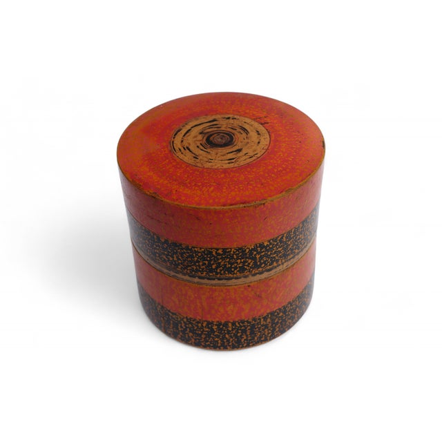 Handpainted Wooden Lacquerware Spice Box, 1950s For Sale - Image 11 of 11
