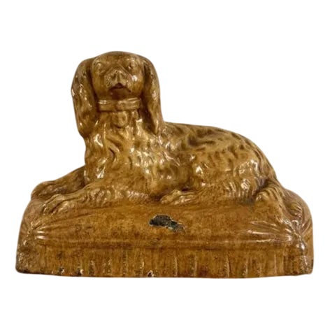 Victorian Staffordshire Stoneware King Charles Spaniel, 1860s For Sale