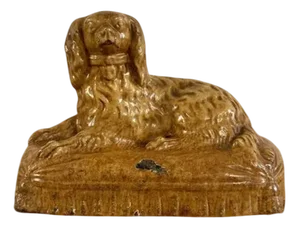 Victorian Staffordshire Stoneware King Charles Spaniel, 1860s