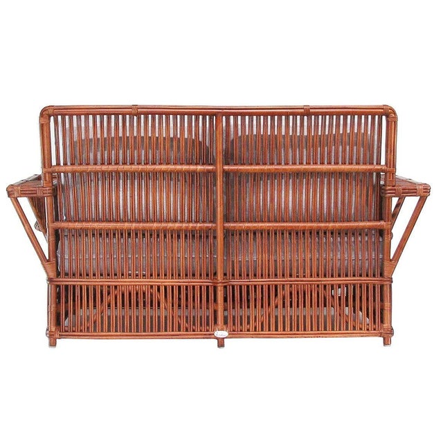 1930s 1930s Art Deco Presidents Nantucket Stick Walnut Finished Reed Rattan Livingroom Set, 4 Pieces For Sale - Image 5 of 10