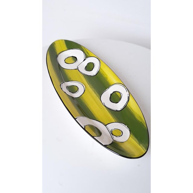 Julia Ceramics Object: Handmade Plate Age: 1990s Multicolored/Material: Ceramic Dimensions: Length 56 cm Width 18 cm...
