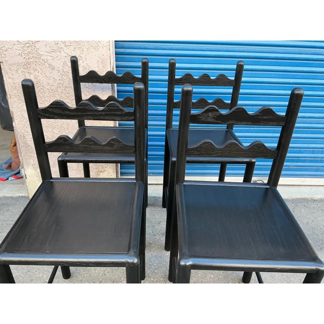 Solid Oak Country French Counter Stools-4 For Sale - Image 4 of 5