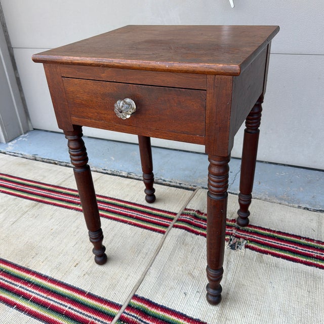 Antique Walnut Sheraton One Drawer Stand, Lebanon County, Pennsylvania, Circa 1830s For Sale - Image 12 of 12