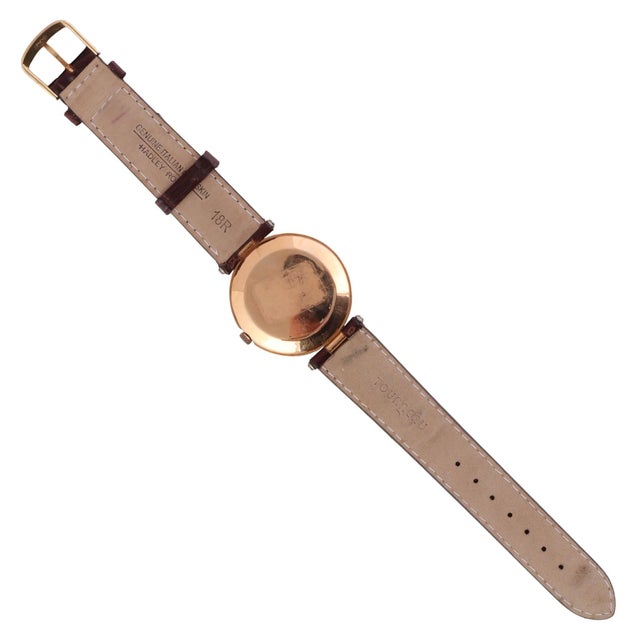 Vintage Patek Philippe 18k Gold 35mm Manual Wind Watch on Leather For Sale In Miami - Image 6 of 9