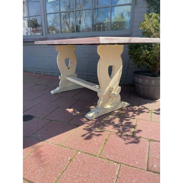 Antique English Solid Oak Kitchen Table 1900 For Sale - Image 11 of 15