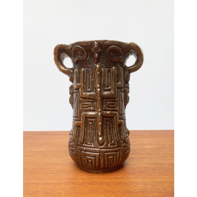 Vintage German Brutalist Bronze Totem Pot by Horst Dalbeck for HDV Dalbeck For Sale - Image 14 of 18