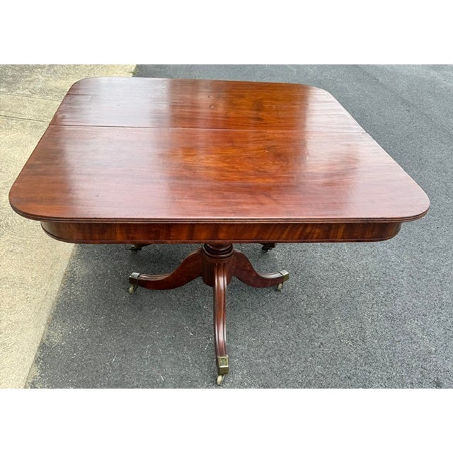 Early 19th Century Antique American 2 Pedestal Mahogany Dining Table Early 19th Century For Sale - Image 5 of 14