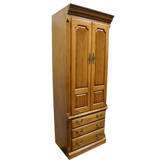 American Thomasville Furniture American Oak Collection Rustic Early American 28" Pier Cabinet Wall Unit 18911-385 For Sale - Image 3 of 15