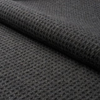Schumacher Walden Wool Texture Fabric in Charcoal For Sale