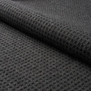 Schumacher Walden Wool Texture Fabric in Charcoal
