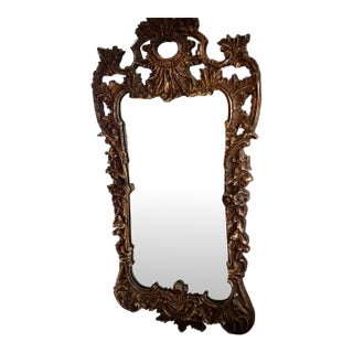 Real Carved Wood Rococo Style Wall Mirror For Sale