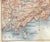 Circa 1900 map of the port city of Nice, France from a French travel atlas. Combined shipping available, please inquire.