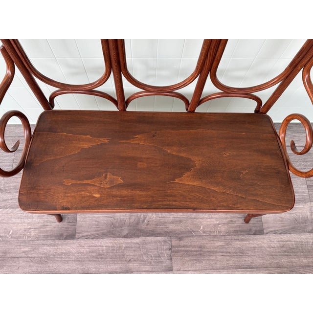 Vintage Italian Bench in Beech, 1970s For Sale - Image 10 of 12