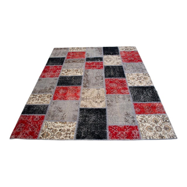 Earthy Colors Turkish Rug Hand Knotted Handstitched Art Living Room Decor - 6'1"x7'9" For Sale