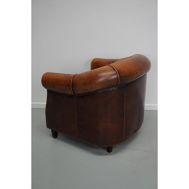 Vintage Dutch Cognac Leather Club Chair For Sale - Image 17 of 18