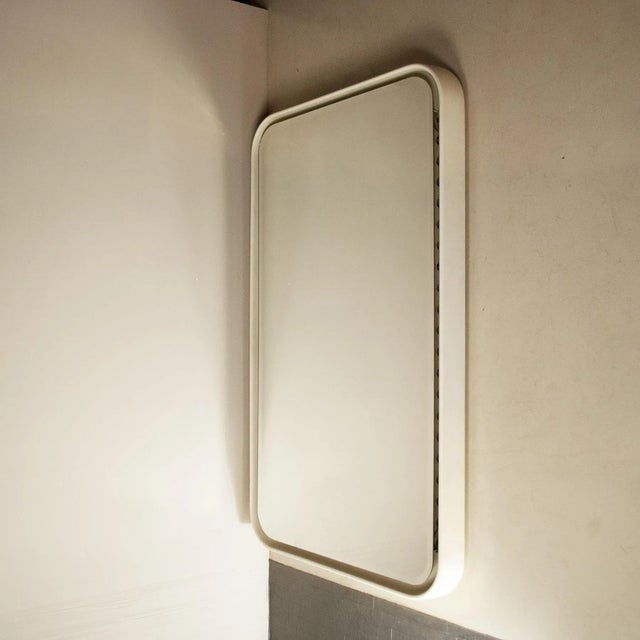 Backlit Mirror with Curved Wooden Frame For Sale - Image 6 of 15