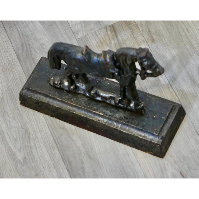 Cast Iron Saddled Horse Door Stop For Sale - Image 4 of 7