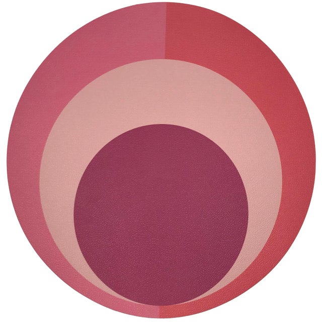 Color Block Pink Coral, 16" Round Pebble Placemats, Set of 4 For Sale - Image 4 of 4