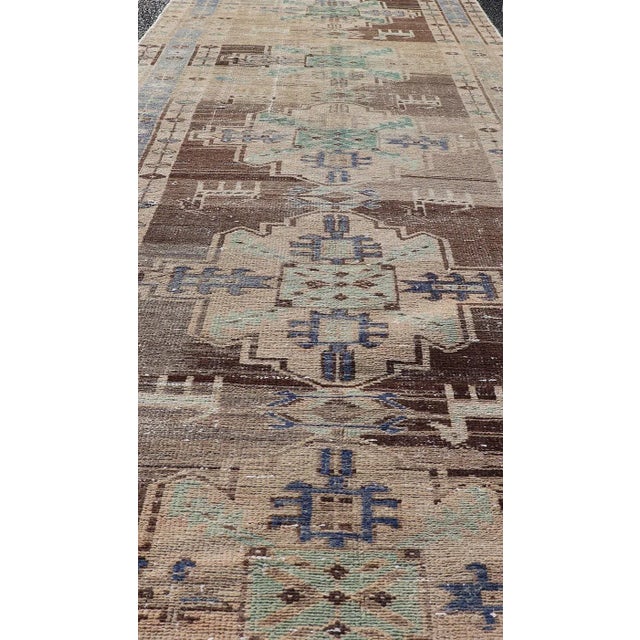 Vintage Persian Hamadan Runner in Warm Tones of Purple, Brown and Taupe For Sale In Atlanta - Image 6 of 11