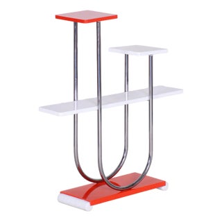 Bauhaus Flower Stand in Chrome attributed to Robert Slezak, Czech, 1930s For Sale