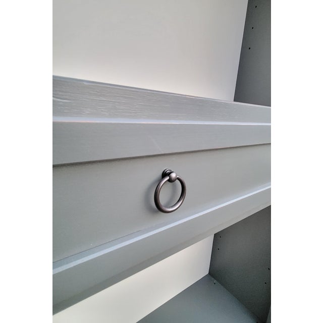 Wood Crate & Barrel Cameo Grey Storage Bookcases, A Pair For Sale - Image 7 of 7