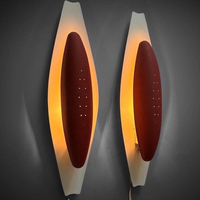 Modernist Model 8787 Wall Lamps from Böhlmarks, Sweden, 1950s, Set of 2 For Sale - Image 4 of 11